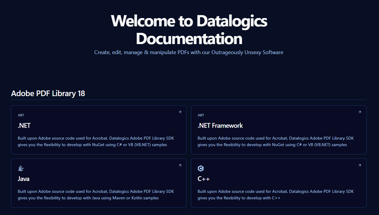 screenshot of Adobe PDF Library